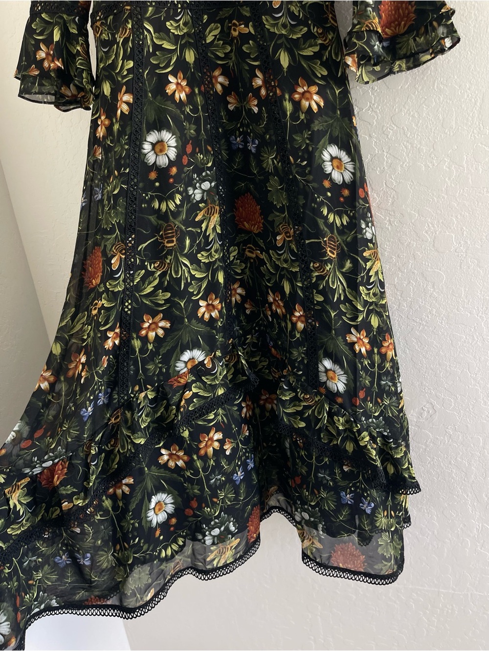 DALIA MACPHEE three-quarter sleeve floral maxi dress, Small - Picture 6 of 8